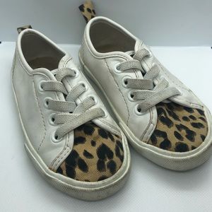 Old Navy Faux Leather and Leopard Canvas Sneakers